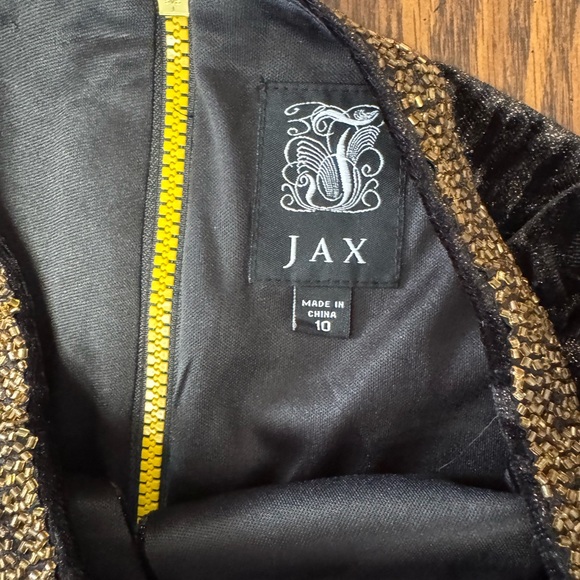 Sz 10 Jax black maxi dress cut out beads neckline Gold zipper fully lined MWT - Picture 9 of 9